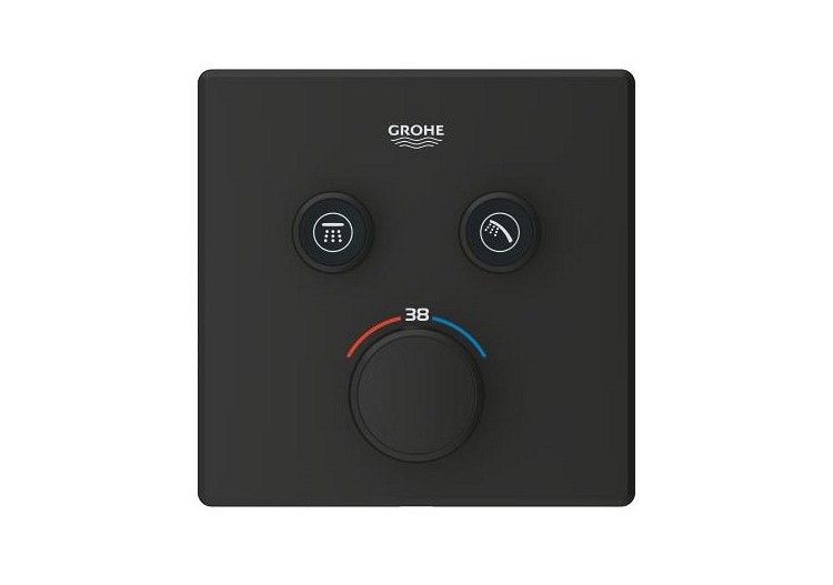 Grohtherm smartcontrol façade avec mitigeur thermostatique encastré 2 sorties Phantom Black - 102166KF00 - Grohe