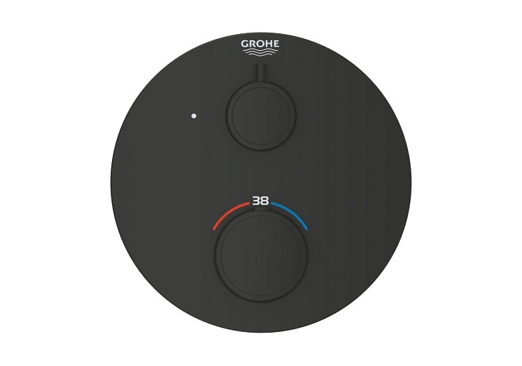 Grohtherm mitigeur thermostatique 1 sortie avec vanne d'arrêt Noir mat - 1022122430 - Grohe