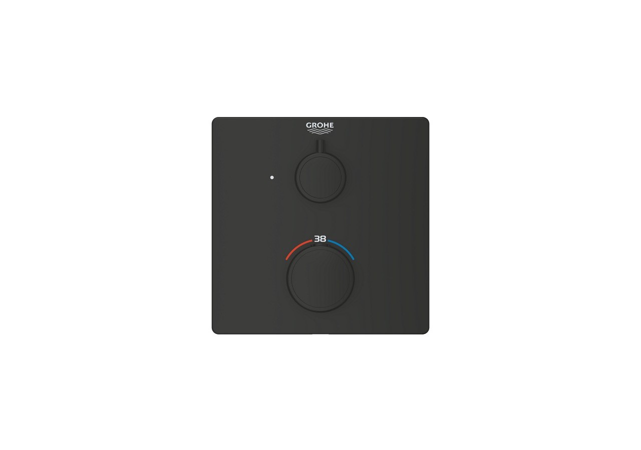 Grohtherm mitigeur thermostatique 1 sortie avec vanne d'arrêt Noir mat - 1022152430 - Grohe