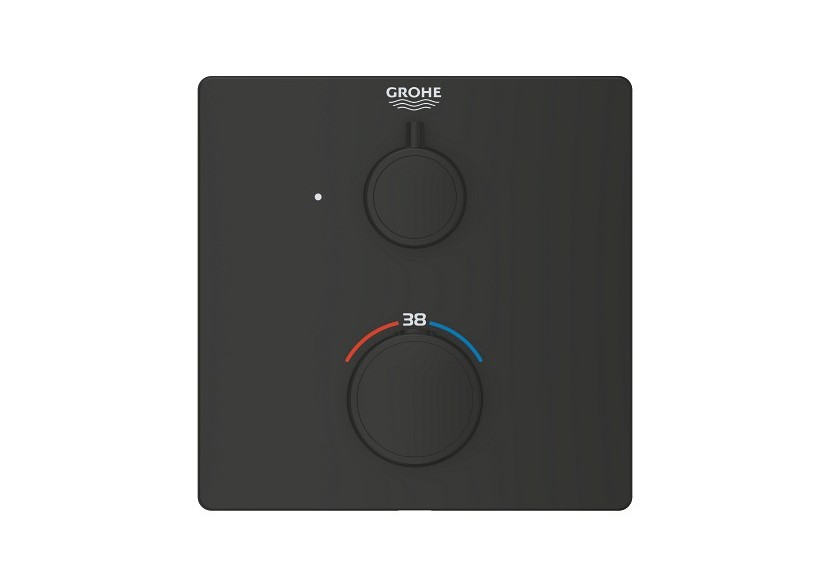 Grohtherm mitigeur thermostatique 1 sortie avec vanne d'arrêt Noir mat - 1022152430 - Grohe