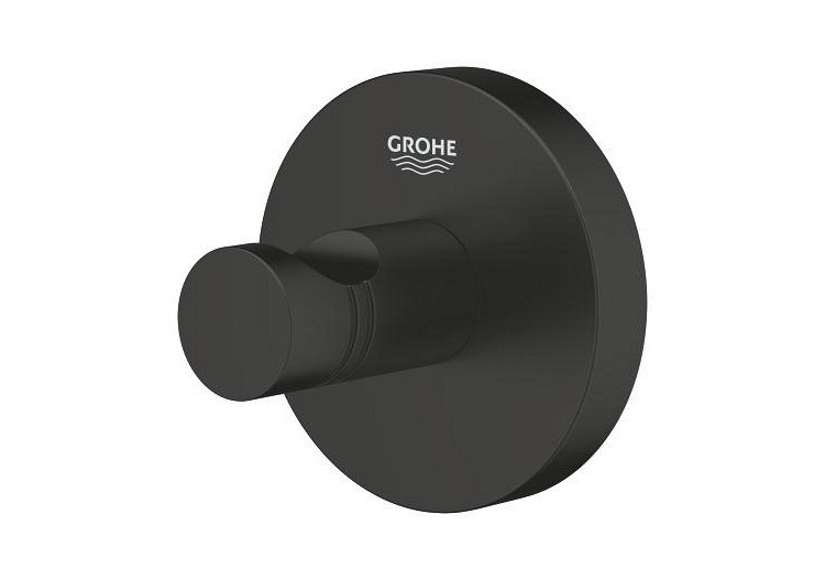 Essentials patère murale Noir mat - 1024602430 - Grohe