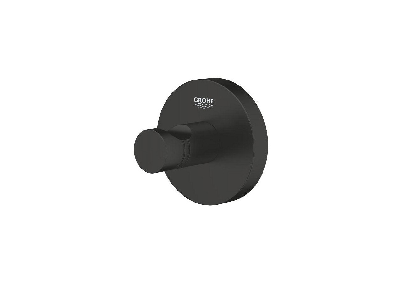 Essentials patère murale Noir mat - 1024602430 - Grohe