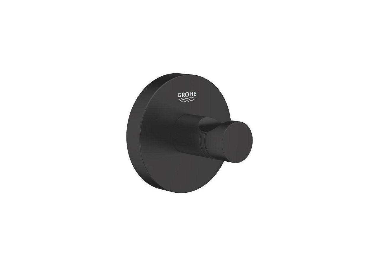 Essentials patère murale Noir mat - 1024602430 - Grohe