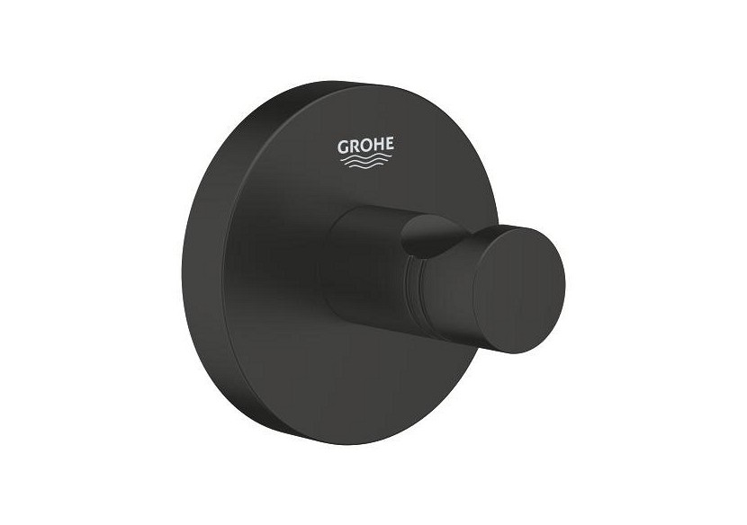 Essentials patère murale Noir mat - 1024602430 - Grohe