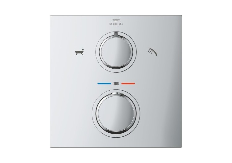 Allure mitigeur thermostatique 2 sorties bain/douchette à main avec inverseur Chromé - 19446002 - Grohe