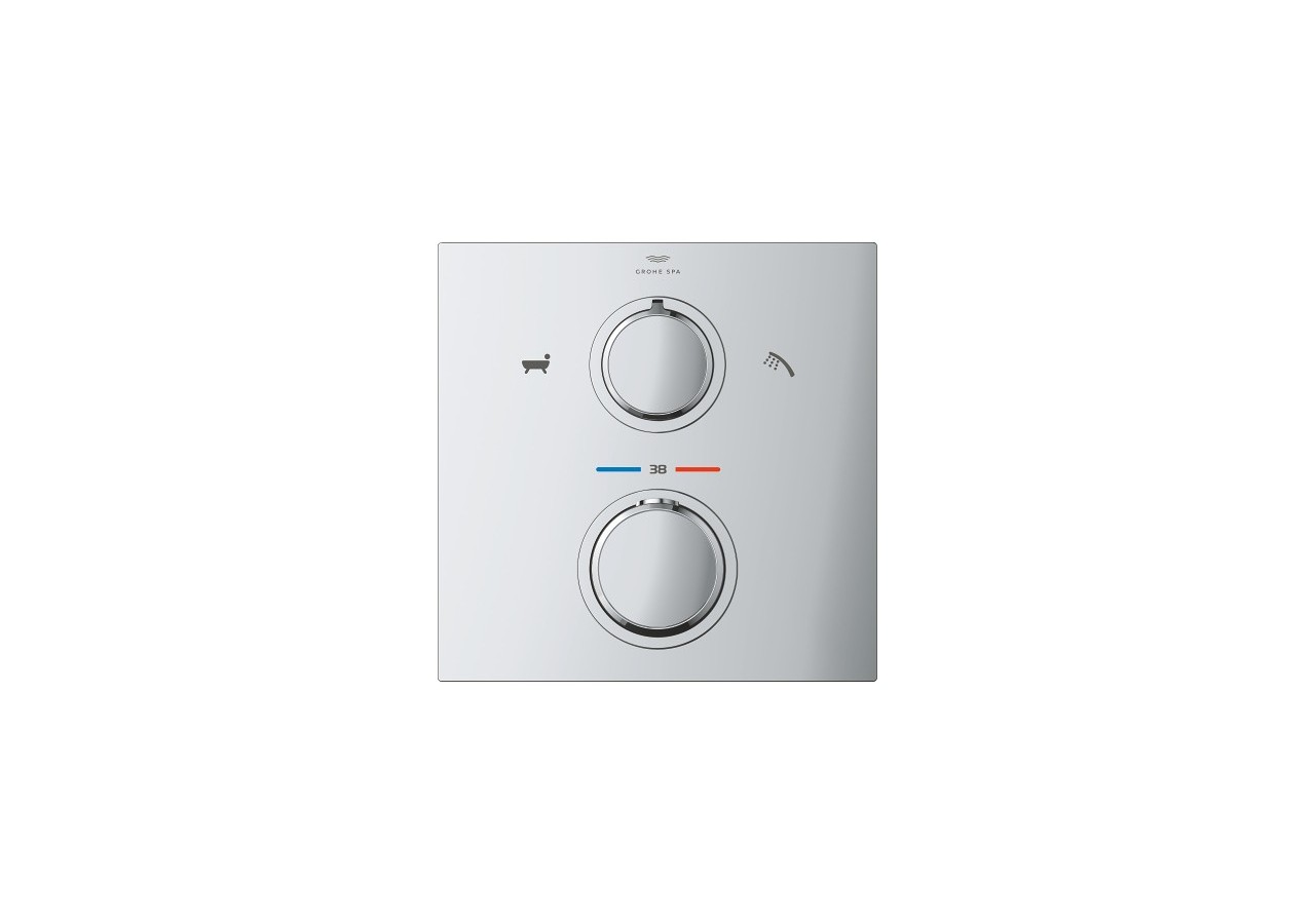Allure mitigeur thermostatique 2 sorties bain/douchette à main avec inverseur Chromé - 19446002 - Grohe