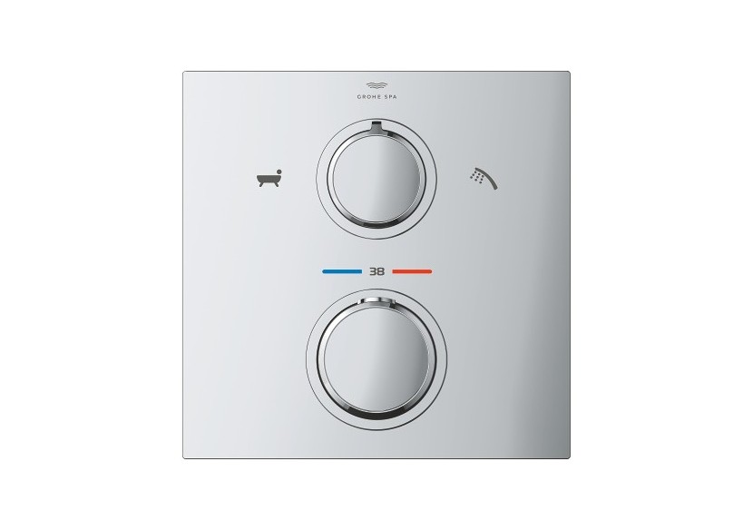 Allure mitigeur thermostatique 2 sorties bain/douchette à main avec inverseur Chromé - 19446002 - Grohe