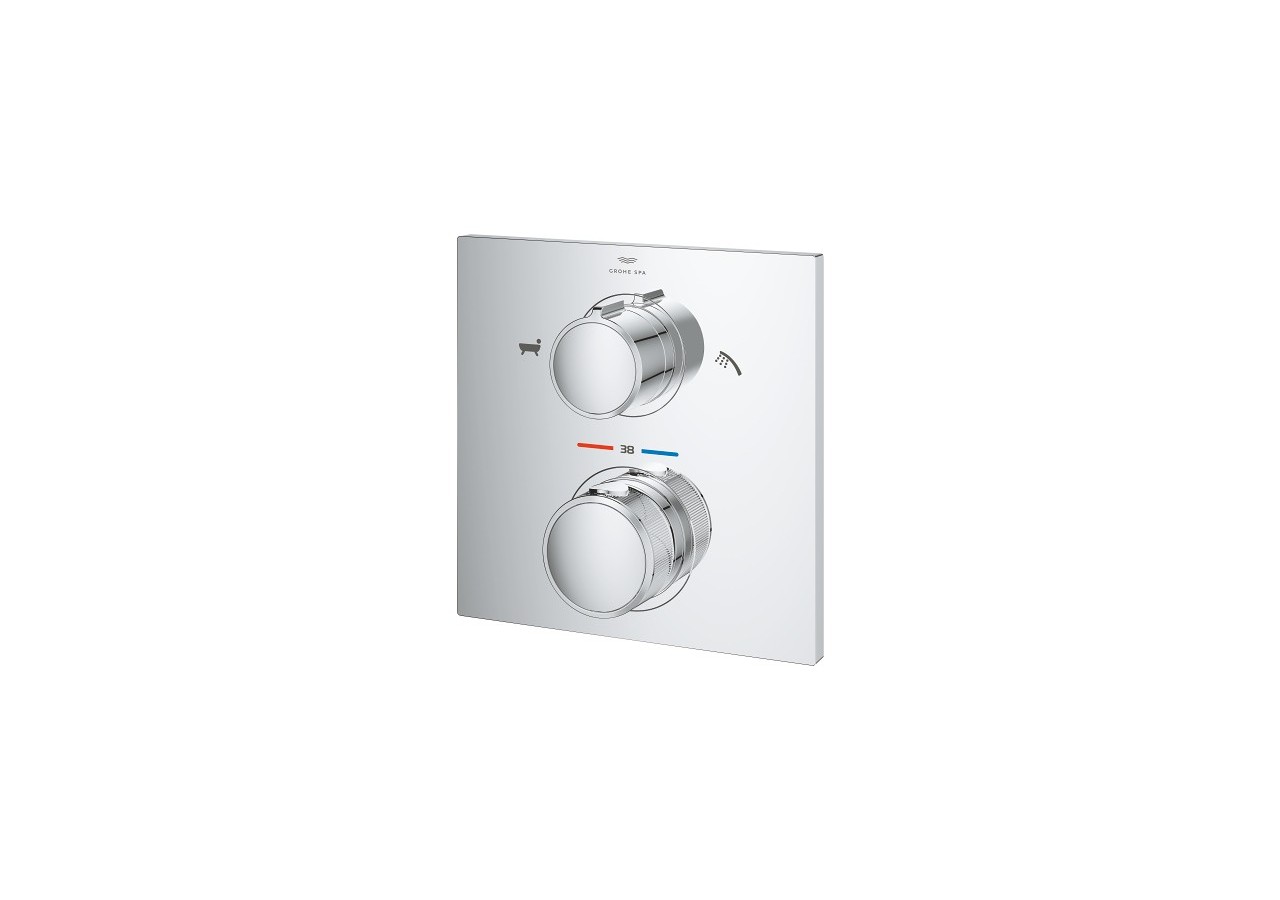 Allure mitigeur thermostatique 2 sorties bain/douchette à main avec inverseur Chromé - 19446002 - Grohe