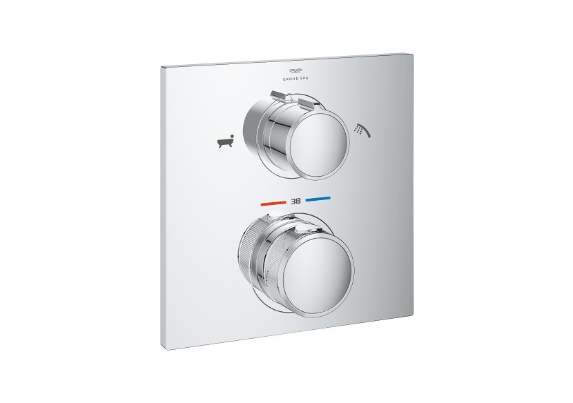 Allure mitigeur thermostatique 2 sorties bain/douchette à main avec inverseur Chromé - 19446002 - Grohe