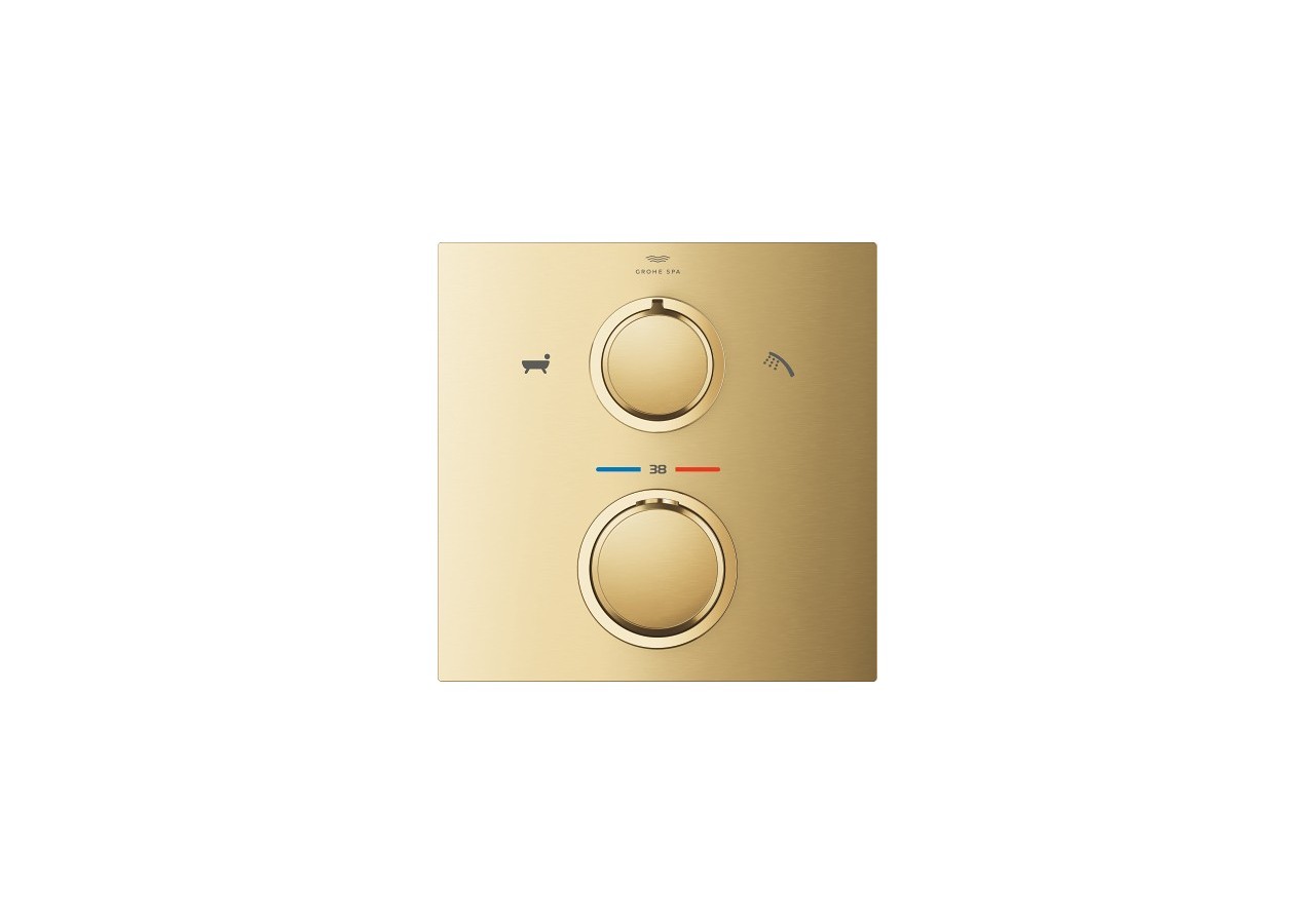 Allure mitigeur thermostatique 2 sorties bain/douchette à main avec inverseur Cool Sunrise brossé - 19446GN2 - Grohe