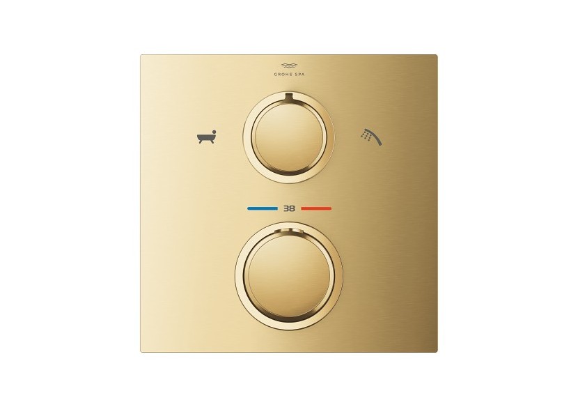 Allure mitigeur thermostatique 2 sorties bain/douchette à main avec inverseur Cool Sunrise brossé - 19446GN2 - Grohe