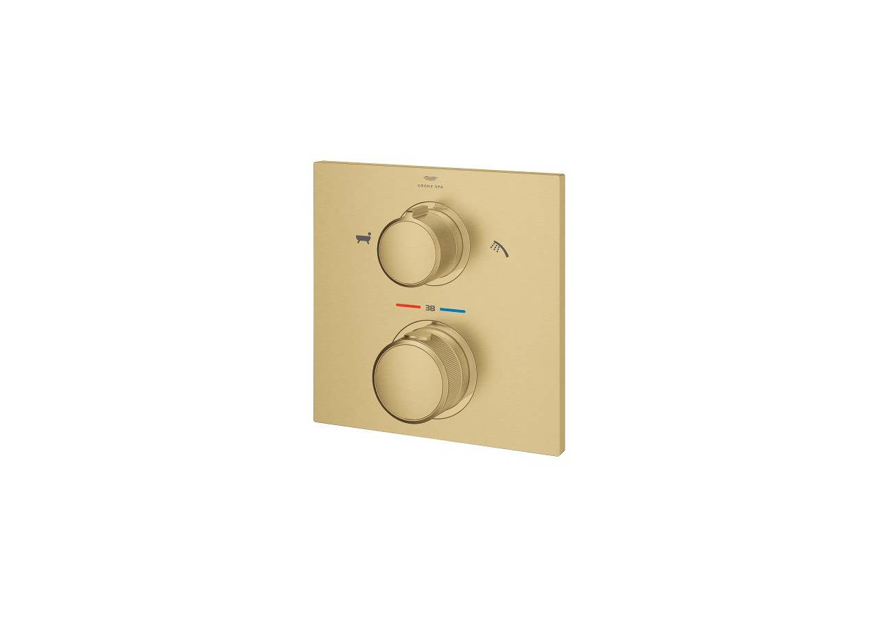 Allure mitigeur thermostatique 2 sorties bain/douchette à main avec inverseur Cool Sunrise brossé - 19446GN2 - Grohe