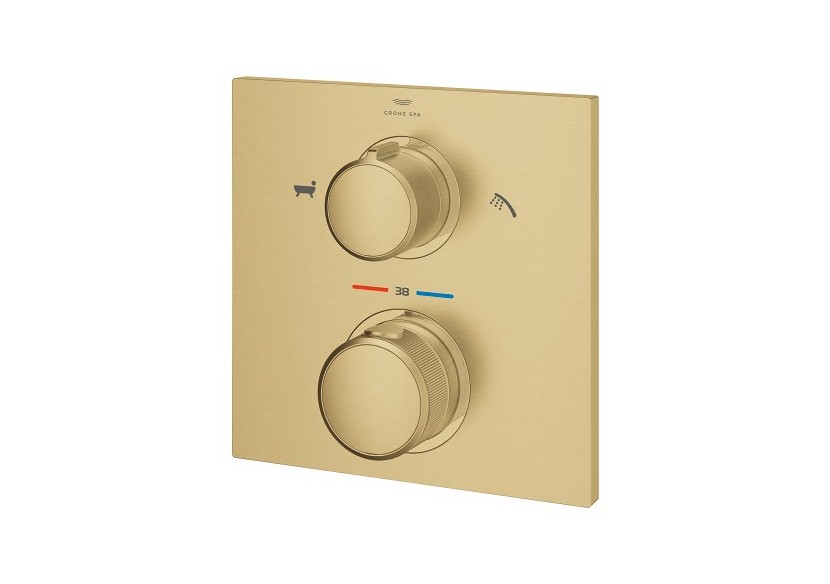 Allure mitigeur thermostatique 2 sorties bain/douchette à main avec inverseur Cool Sunrise brossé - 19446GN2 - Grohe