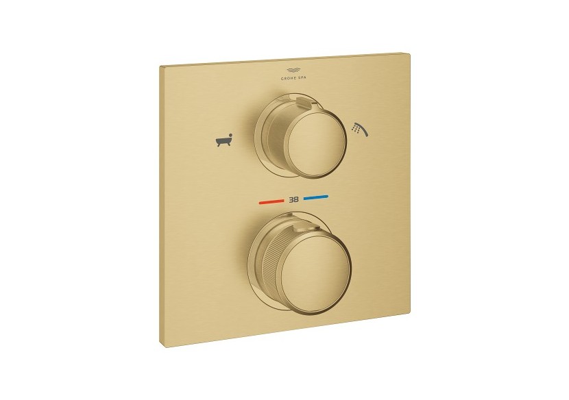 Allure mitigeur thermostatique 2 sorties bain/douchette à main avec inverseur Cool Sunrise brossé - 19446GN2 - Grohe