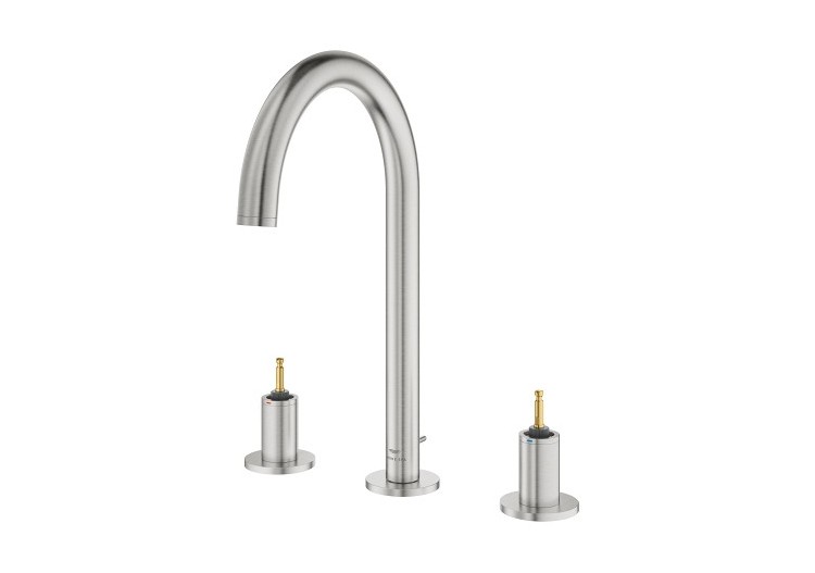Atrio collection privée mélangeur 3 trous 1/2″ lavabo taille l Supersteel - 20593DC0 - Grohe 2