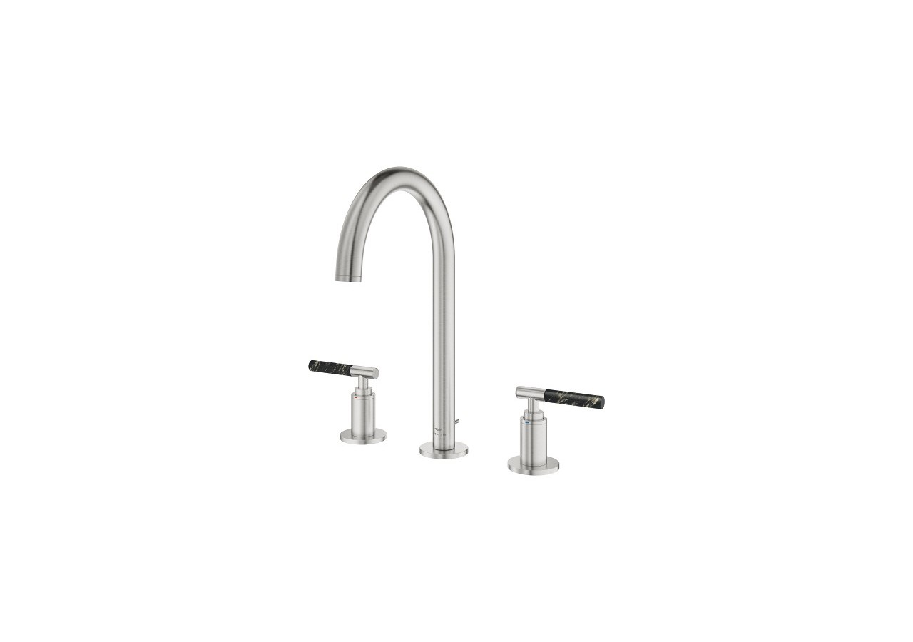 Atrio collection privée mélangeur 3 trous 1/2″ lavabo taille l Supersteel - 20593DC0 - Grohe