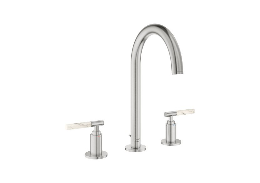 Atrio collection privée mélangeur 3 trous 1/2″ lavabo taille l Supersteel - 20593DC0 - Grohe