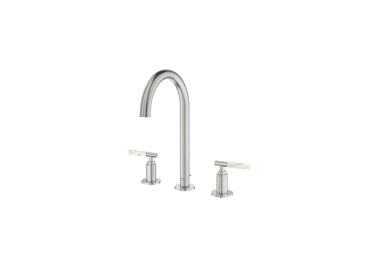 Atrio collection privée mélangeur 3 trous 1/2″ lavabo taille l Supersteel - 20593DC0 - Grohe