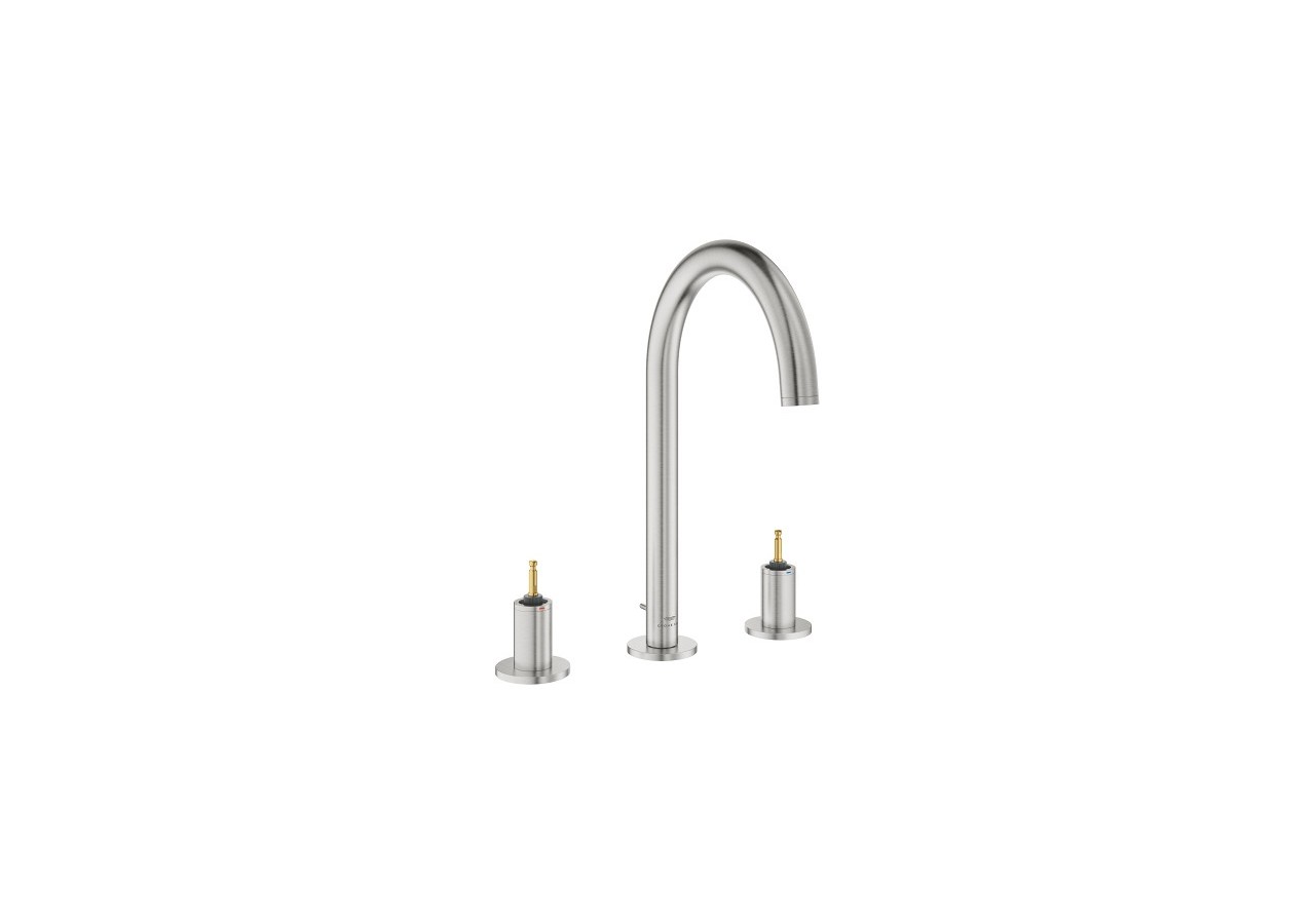 Atrio collection privée mélangeur 3 trous 1/2″ lavabo taille l Supersteel - 20593DC0 - Grohe