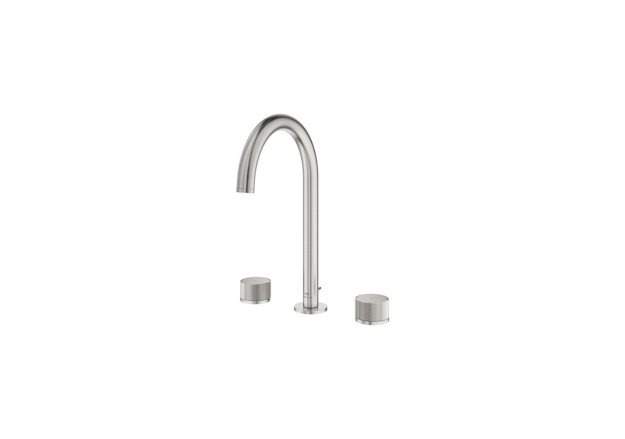 Atrio collection privée mélangeur 3 trous 1/2″ lavabo taille l Supersteel - 20595DC0 - Grohe