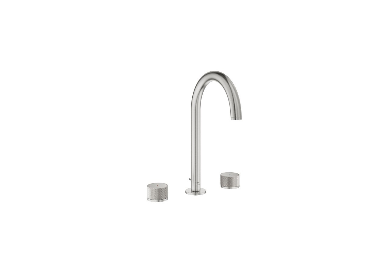 Atrio collection privée mélangeur 3 trous 1/2″ lavabo taille l Supersteel - 20595DC0 - Grohe