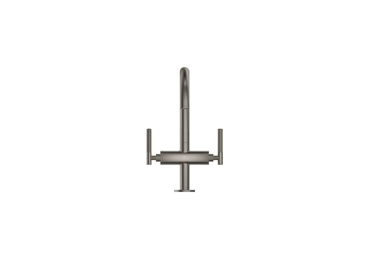 Atrio collection privée mélangeur monotrou taille l Hard Graphite brossé - 21134AL0 - Grohe