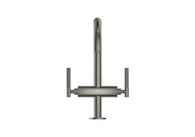 Atrio collection privée mélangeur monotrou taille l Hard Graphite brossé - 21134AL0 - Grohe