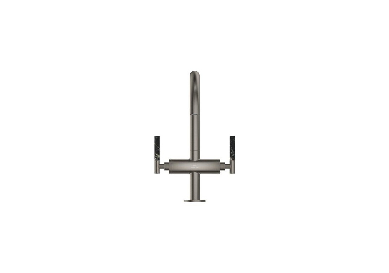 Atrio collection privée mélangeur monotrou taille l Hard Graphite brossé - 21134AL0 - Grohe