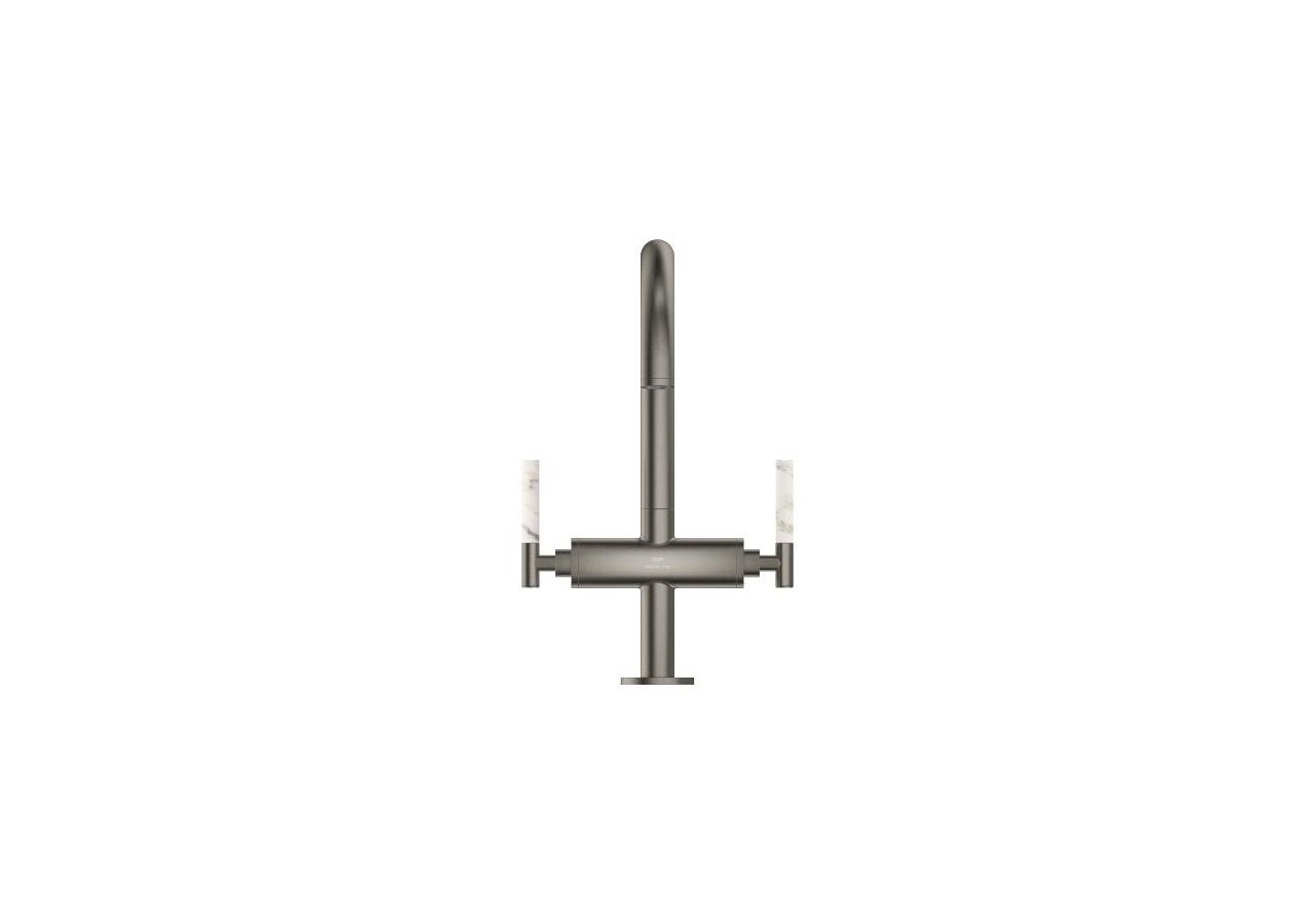 Atrio collection privée mélangeur monotrou taille l Hard Graphite brossé - 21134AL0 - Grohe