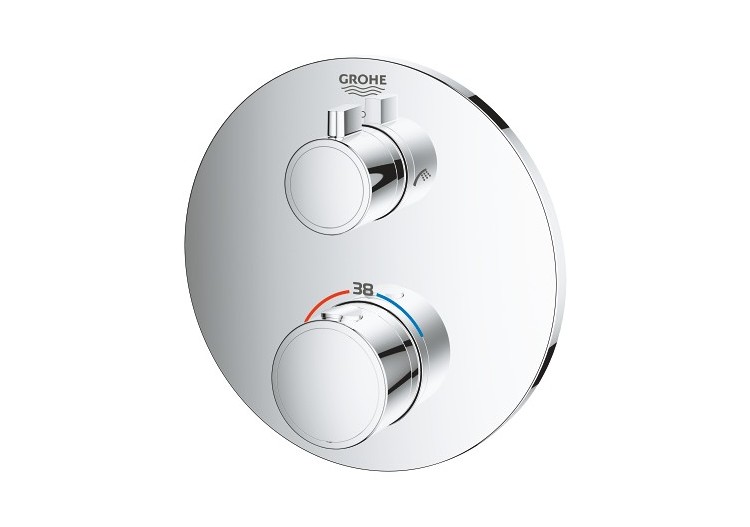 Grohtherm mitigeur thermostatique 2 sorties bain/douchette à main avec inverseur Chromé - 24077000 - Grohe