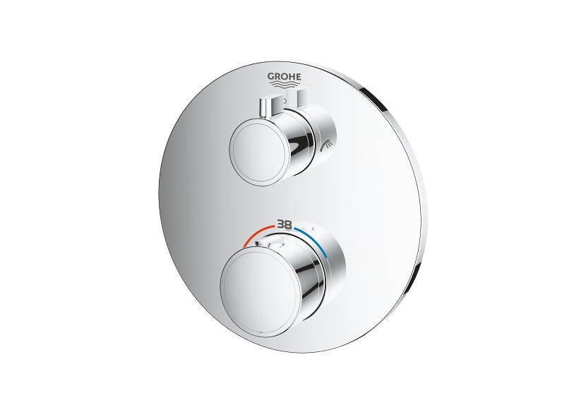 Grohtherm mitigeur thermostatique 2 sorties bain/douchette à main avec inverseur Chromé - 24077000 - Grohe