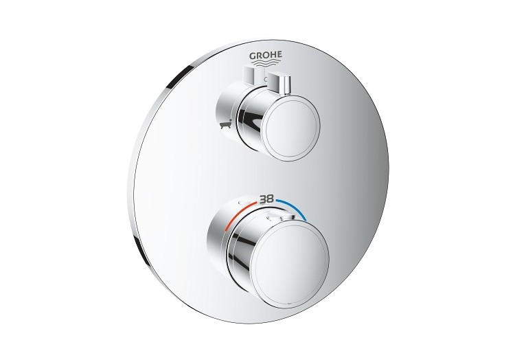 Grohtherm mitigeur thermostatique 2 sorties bain/douchette à main avec inverseur Chromé - 24077000 - Grohe 2
