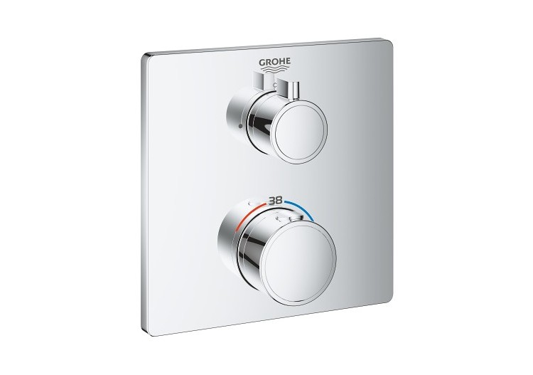 Grohtherm mitigeur thermostatique 1 sortie avec vanne d'arrêt Chromé - 24078000 - Grohe 2