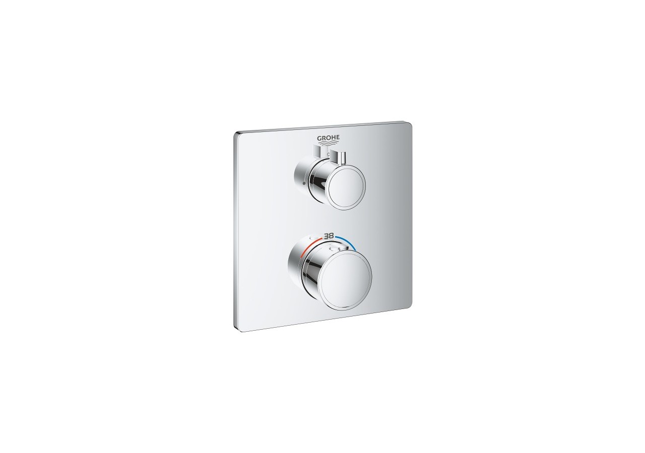 Grohtherm mitigeur thermostatique 1 sortie avec vanne d'arrêt Chromé - 24078000 - Grohe