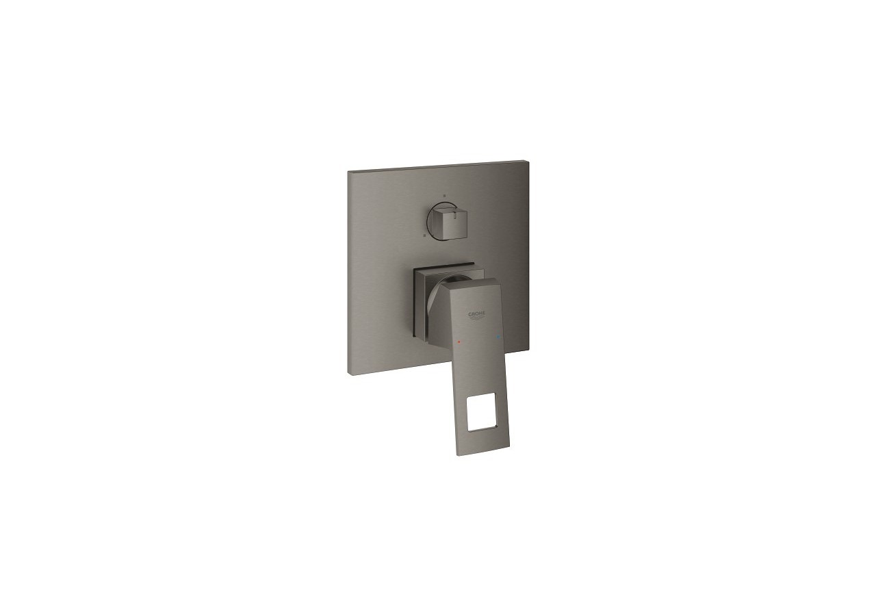 Eurocube mitigeur monocommande 3 sorties avec inverseur Hard Graphite brossé - 24094AL0 - Grohe