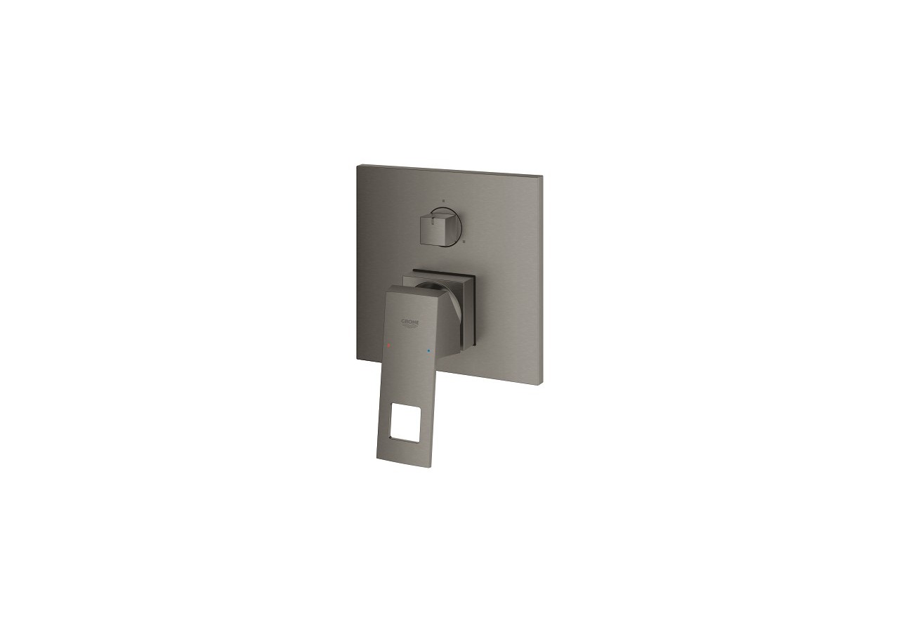 Eurocube mitigeur monocommande 3 sorties avec inverseur Hard Graphite brossé - 24094AL0 - Grohe