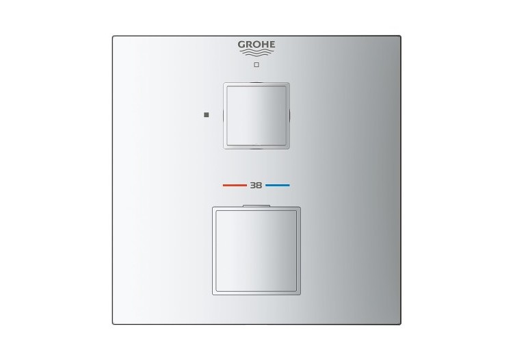 Grohtherm cube mitigeur thermostatique 1 sortie avec vanne d'arrêt Chromé - 24153000 - Grohe