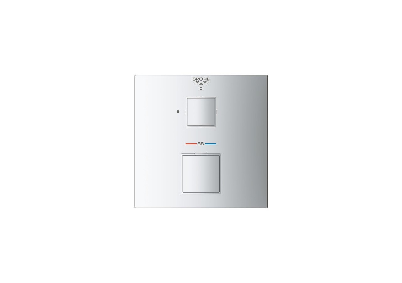 Grohtherm cube mitigeur thermostatique 1 sortie avec vanne d'arrêt Chromé - 24153000 - Grohe