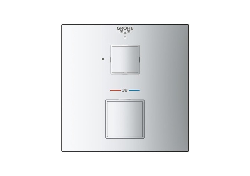 Grohtherm cube mitigeur thermostatique 1 sortie avec vanne d'arrêt Chromé - 24153000 - Grohe