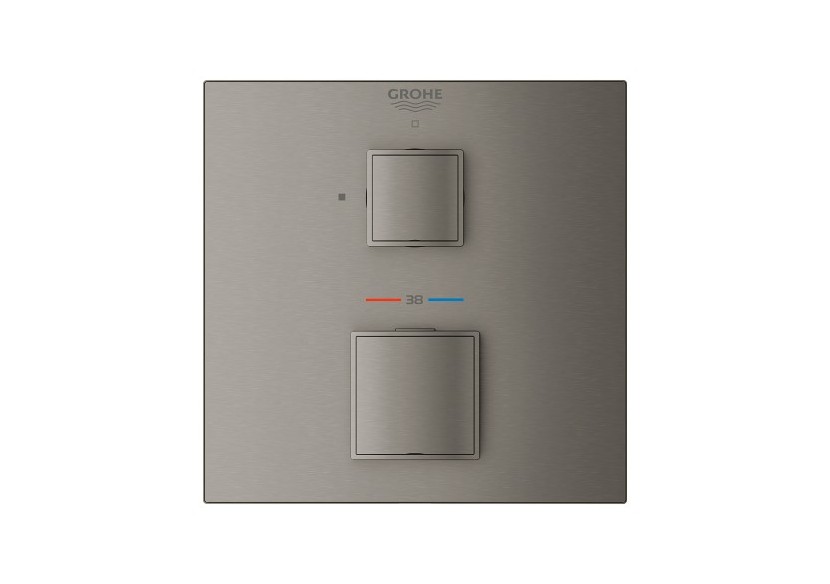 Grohtherm cube mitigeur thermostatique 1 sortie avec vanne d'arrêt Hard Graphite brossé - 24153AL0 - Grohe