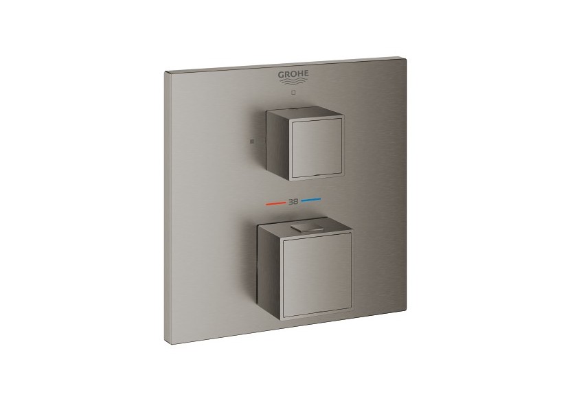 Grohtherm cube mitigeur thermostatique 1 sortie avec vanne d'arrêt Hard Graphite brossé - 24153AL0 - Grohe