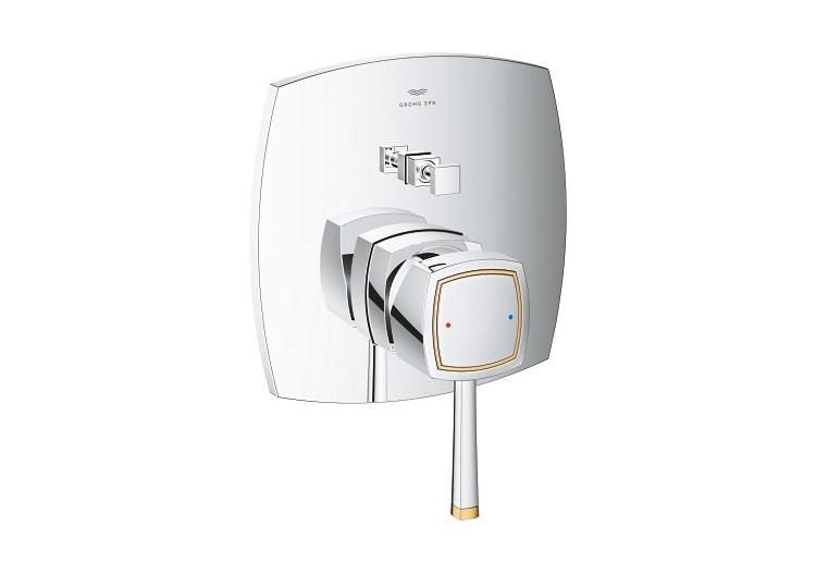 Grandera mitigeur monocommande 2 sorties avec inverseur Chromé/doré - 24260IG0 - Grohe 2