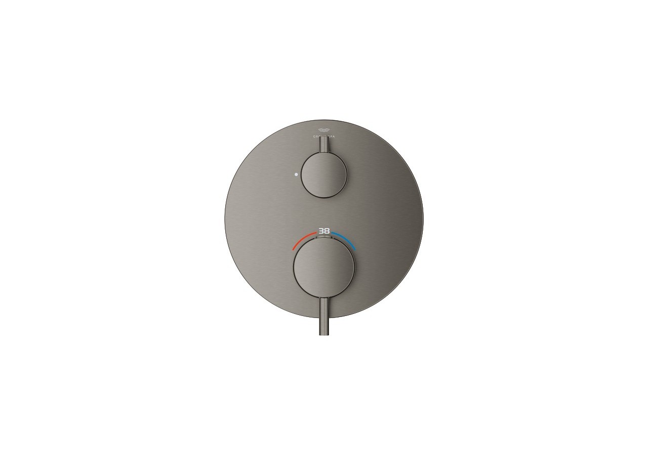 Atrio mitigeur thermostatique 1 sortie avec vanne d'arrêt Hard Graphite brossé - 24357AL0 - Grohe