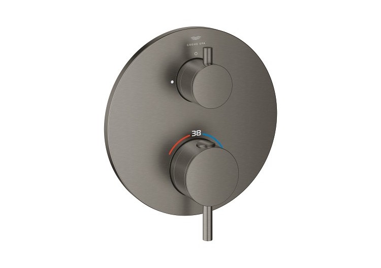 Atrio mitigeur thermostatique 1 sortie avec vanne d'arrêt Hard Graphite brossé - 24357AL0 - Grohe 2