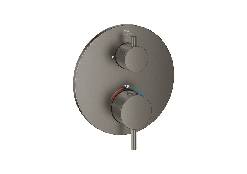 Atrio mitigeur thermostatique 1 sortie avec vanne d'arrêt Hard Graphite brossé - 24357AL0 - Grohe