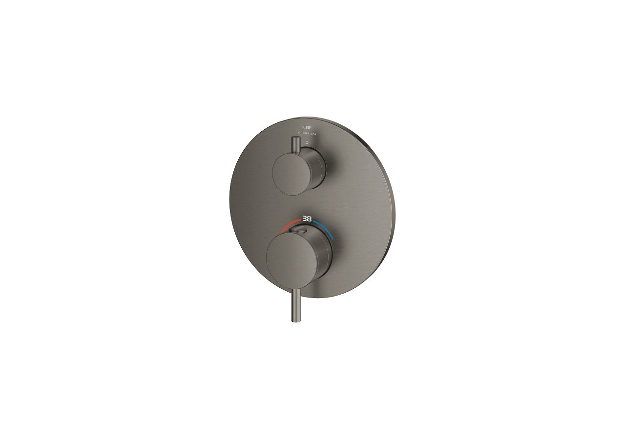 Atrio mitigeur thermostatique 1 sortie avec vanne d'arrêt Hard Graphite brossé - 24357AL0 - Grohe