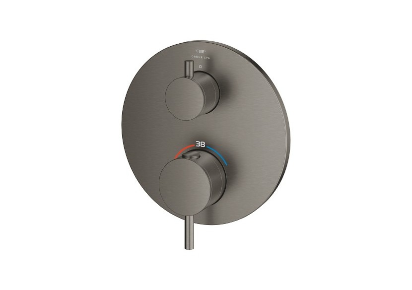 Atrio mitigeur thermostatique 1 sortie avec vanne d'arrêt Hard Graphite brossé - 24357AL0 - Grohe