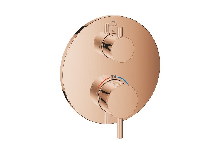 Atrio mitigeur thermostatique 1 sortie avec vanne d'arrêt Warm Sunset - 24357DA0 - Grohe 2