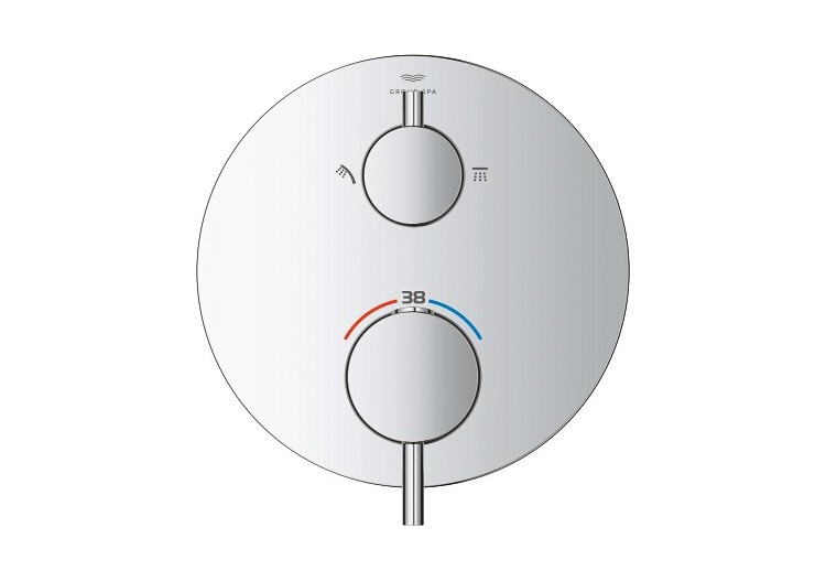 Atrio mitigeur thermostatique 2 sorties avec inverseur douche de tête / douchette Chromé - 24358000 - Grohe