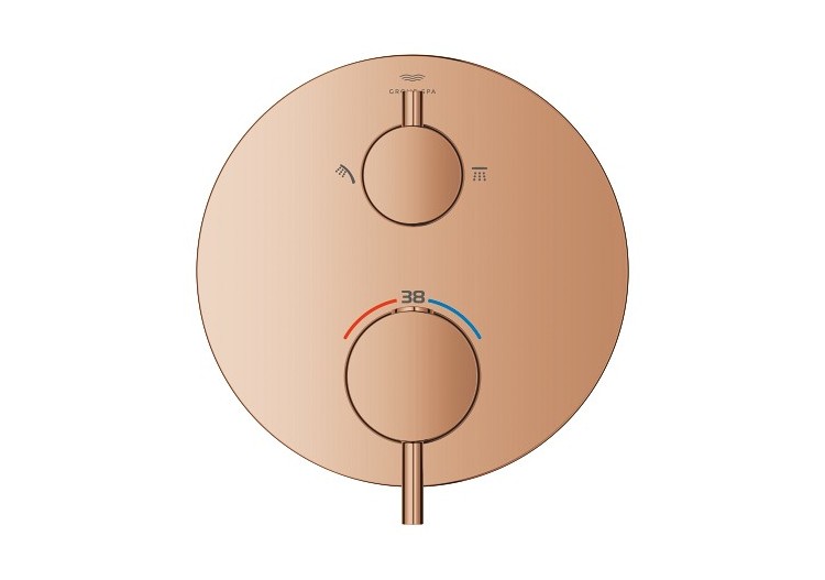 Atrio mitigeur thermostatique 2 sorties avec inverseur douche de tête / douchette Warm Sunset - 24358DA0 - Grohe